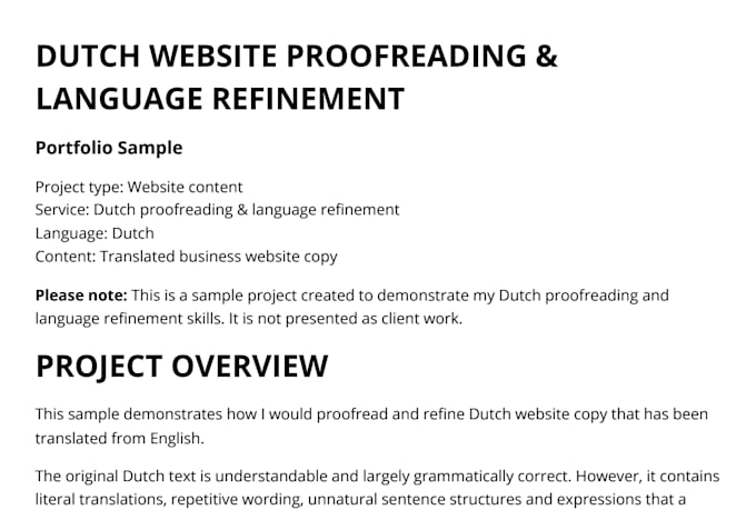 professionally proofread and edit your dutch content